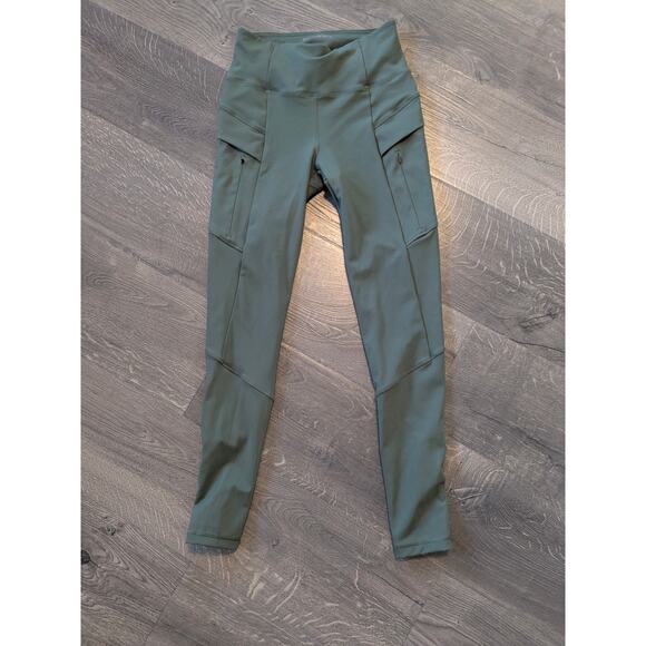 Premium Calia Leggings w/ 4 Pockets and Zipper Ankle SZ S Olive Green - Picture 1 of 7